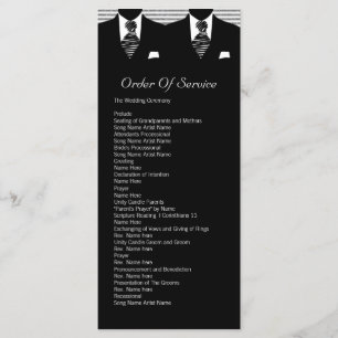 Mr and Mr Suit and Tie Gay Wedding Service Order Program