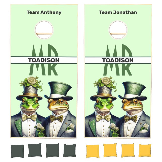 Mr. and Mr. Toad Wedding  Cornhole Set (Set)