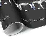 Mr And Mr Two Grooms In Ties Wedding Wrapping Paper<br><div class="desc">Grey and Blue tie themed Mr and Mr Gay Wedding gift wrap paper .. perfect for the two grooms .. mister and mister personalized wrapping paper roll for the civil ceremony / wedding / anniversary from Ricaso</div>