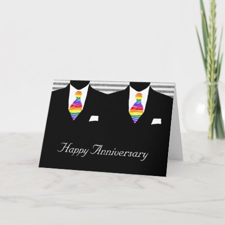 Mr And Mr, Two Grooms Wedding Anniversary Card