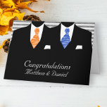 Mr And Mr Two Grooms Wedding Congratulations Card at Zazzle