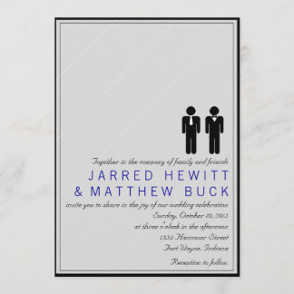 Mr. and Mr. Two Grooms Wedding Invitation