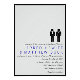 Mr. and Mr. Two Grooms Wedding Invitation