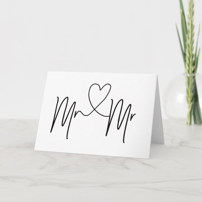 Mr and Mr Wedding Day Card Gay Wedding (Front)