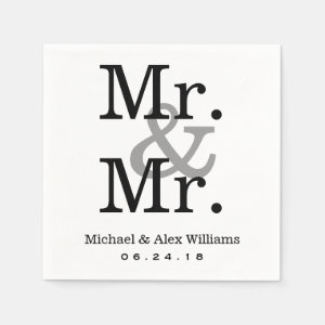 Mr. and Mr. Wedding Napkins | Custom Monogram