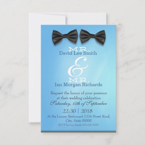 Mr and Mr with bows Invitation