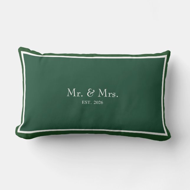 Mr. and Mrs. 2026 Wedding Gift Lumbar Pillow (Front)