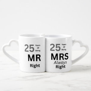 Mr and Mrs 25th Wedding Anniversary Mugs