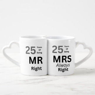 Mr and Mrs 25th Wedding Anniversary Mugs