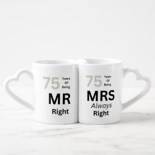 Mr and Mrs 75th Wedding Anniversary Mug