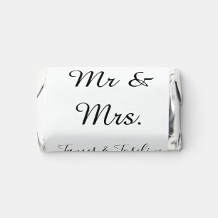 Mr and Mrs add name est. Date year wedding couple Hershey's Miniatures