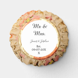 Mr and Mrs add name est. Date year wedding couple Reese's Peanut Butter Cups