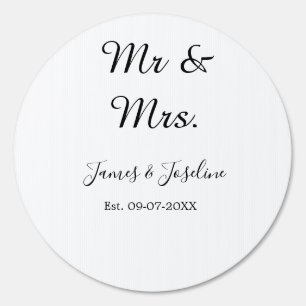 Mr and Mrs add name est. Date year wedding couple  Sign