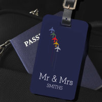 Mr. and Mrs. airplane travel personalized