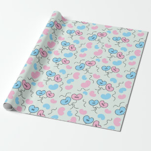 Mr and Mrs Balloons Engagement Party Gift Seamless Wrapping Paper