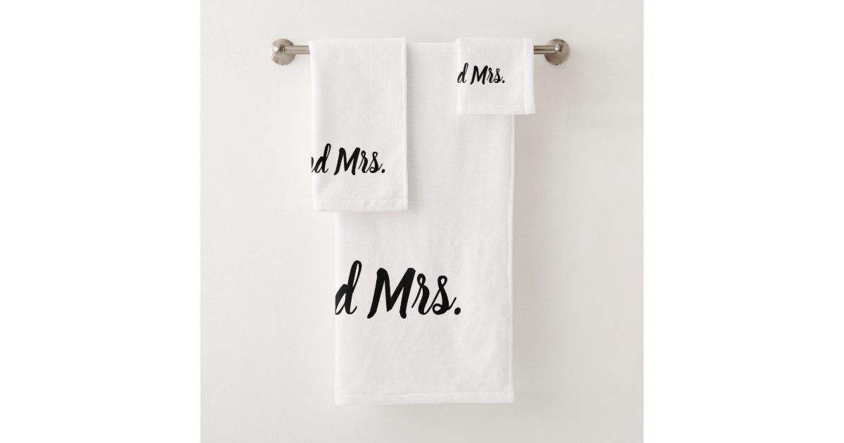 Mr. and Mrs. Bath Towel Set | Zazzle