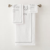 Mr and Mrs bathroom towel set for newlyweds couple
