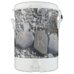 Mr and Mrs Beach Rocks at Bar Harbor Beverage Cooler