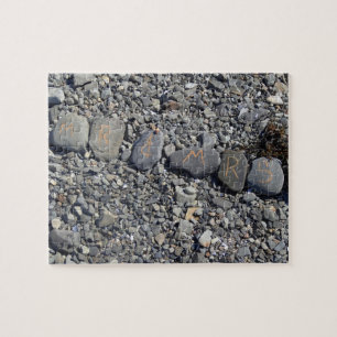 Mr and Mrs Beach Rocks at Bar Harbor Jigsaw Puzzle