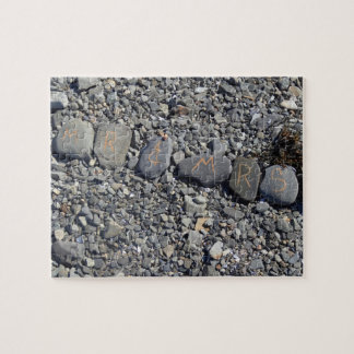 Mr and Mrs Beach Rocks at Bar Harbor Jigsaw Puzzle