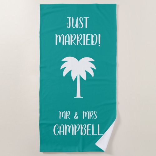 Mr and Mrs beach towel gift for newly weds couple