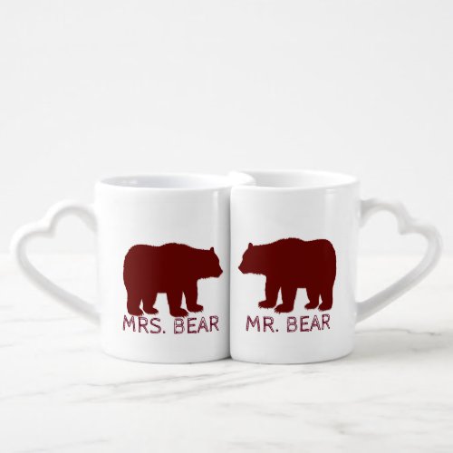 Mr and Mrs Bear Woodland Cabin Theme Coffee Mug Set