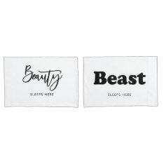 Mr And Mrs Beauty And Beast Couple Pillowcases at Zazzle