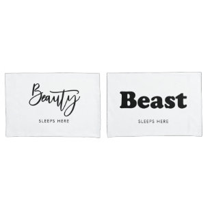 Mr and Mrs Beauty and Beast Couple Pillowcases