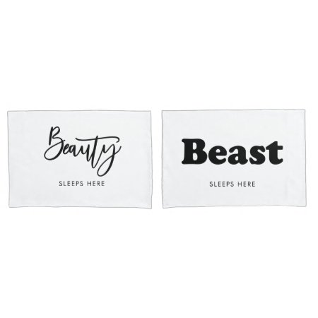 Mr And Mrs Beauty And Beast Couple Pillowcases