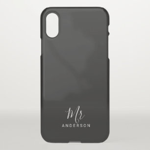 Mr and Mrs Black and White Modern Script iPhone X Case