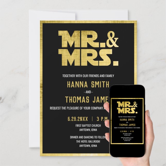 Mr and Mrs Dark Gold EZ 2024 set | Anniversary | Wedding | Yard Card Set - uv High resolution Coroplast printing. HALF SHEET