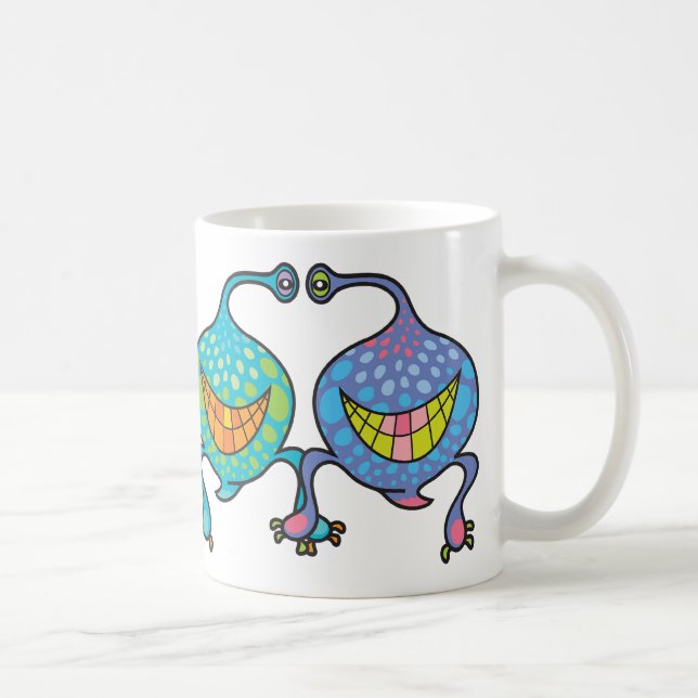 Mr. and Mrs. Blob Cartoon Fun Alien Gift Mug (Right)