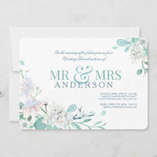 Mr. and Mrs. Blue Post Wedding Brunch Invitation