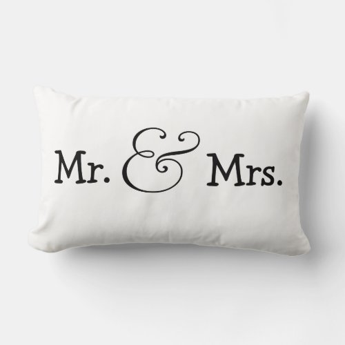 Mr and Mrs Bride And Groom Wedding Gift Lumbar Pillow
