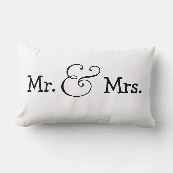 Mr and Mrs Bride And Groom Wedding Gift Lumbar Pillow Zazzle