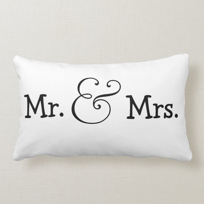 Mr and Mrs Bride And Groom Wedding Gift Lumbar Pillow