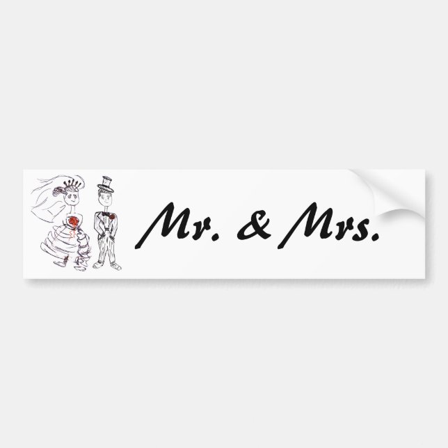 Mr. and Mrs. Bumper Sticker (Front)