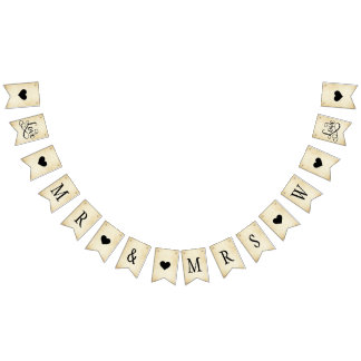 Mr. and Mrs. Bunting Banner | Rustic Love