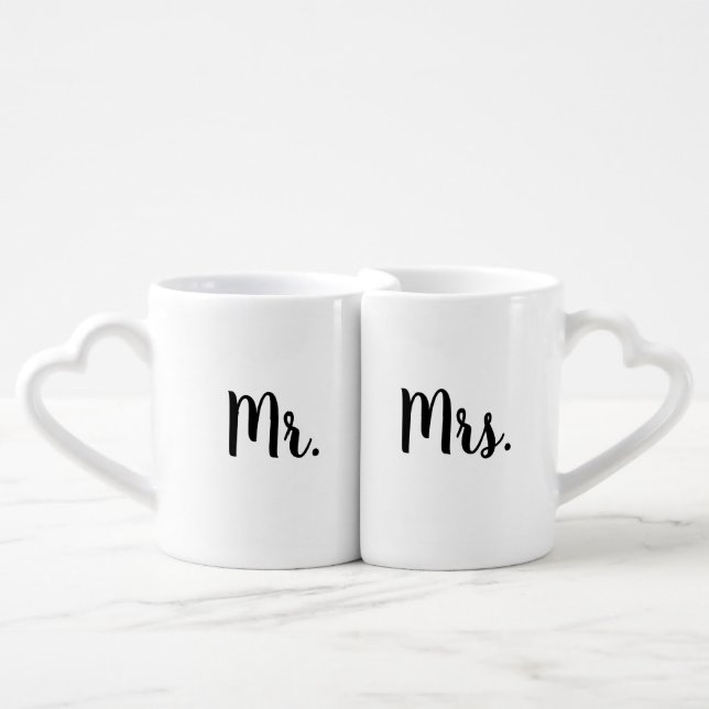 Mr and Mrs  Calligraphy Mugs Simple modern (Front Nesting)