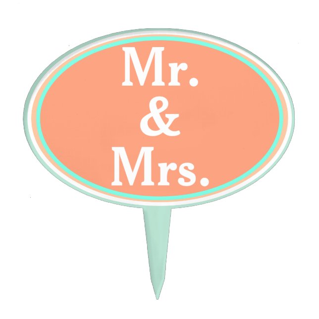 Mr. and Mrs. Cantaloupe Cake Topper (Front)