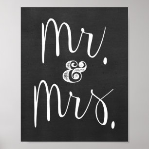 Mr. and Mrs. Chalkboard Wedding Sign