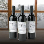 Mr And Mrs Cheers To Love Winter Wedding Wine Label<br><div class="desc">This elegant winter botanical greenery leaves bottle label can be personalized with your information in chic typography. Designed by Thisisnotme©</div>