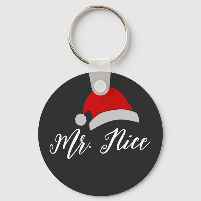 Mr and Mrs Christmas Keychain - Personalized Gift (Front)