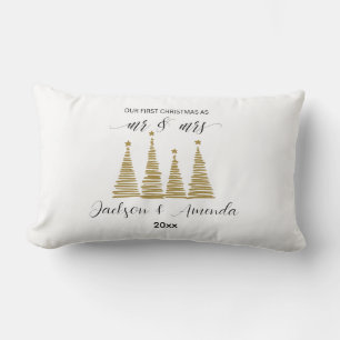 Mr and Mrs Christmas – Personalized Newlywed gift Lumbar Pillow