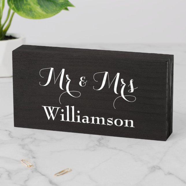 Mr and Mrs Classy Wooden Box Sign (In Situ Horizontal)