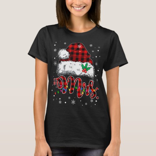 Mr and Mrs Claus Christmas Couples Matching Pajama T_Shirt
