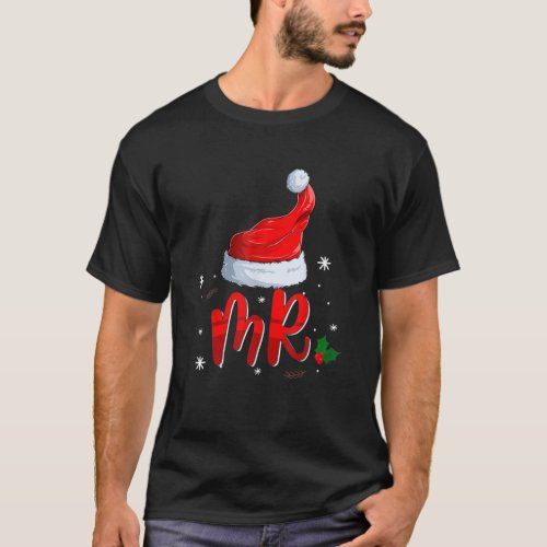 Mr_And_Mrs_Claus Christmas Couples Matching Pajama T_Shirt