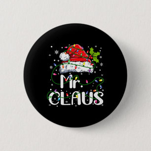 Mr And Mrs Claus Couples Matching Christmas Pajama Button