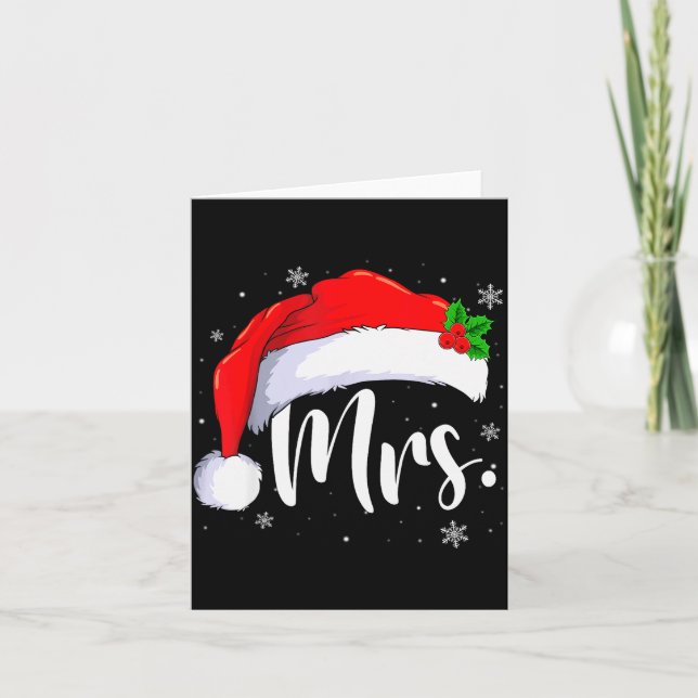 Mr And Mrs Claus Couples Matching Christmas Pajama Card (Front)