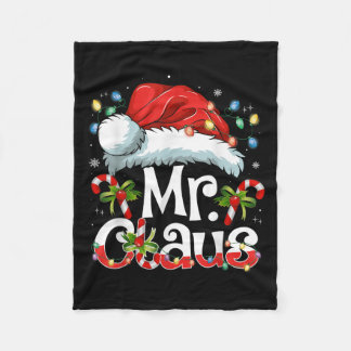 Mr And Mrs Claus Couples Matching Christmas Pajama Fleece Blanket
